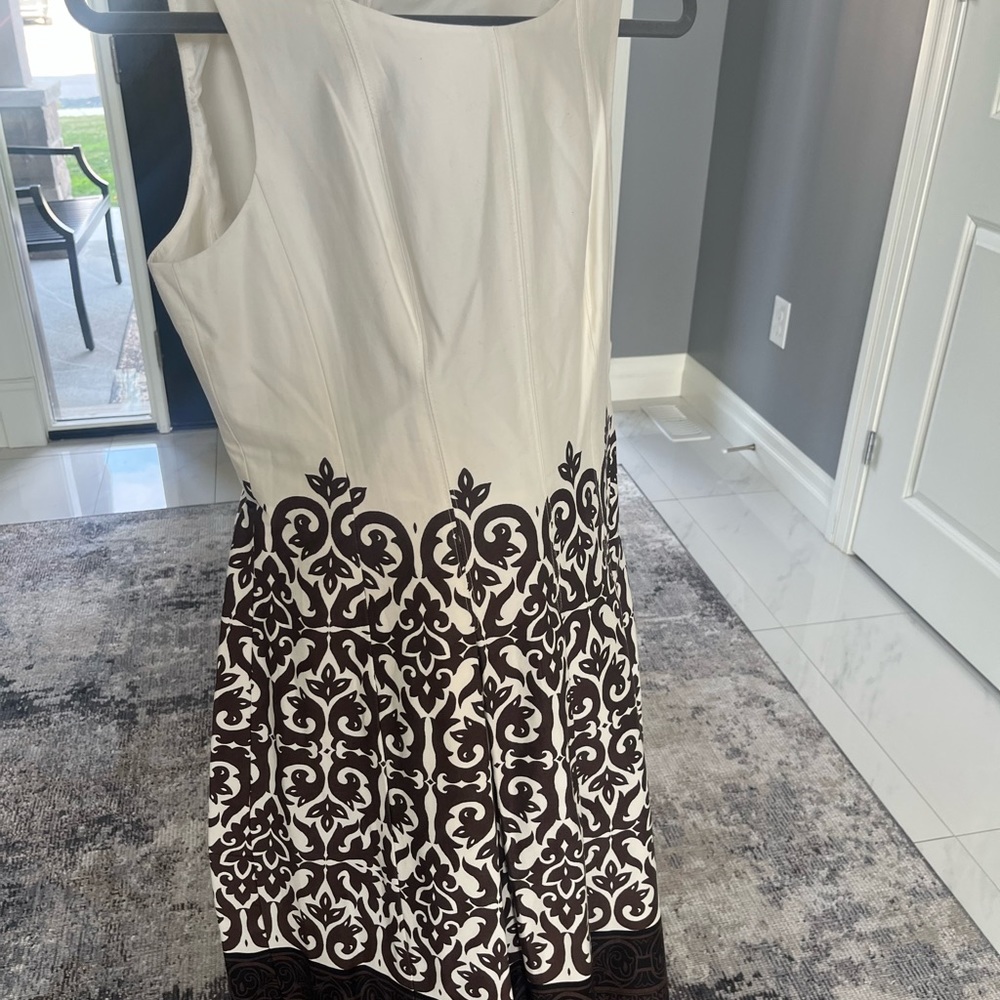Jones and Co 🌻sumner dress cream brown black size 12 new without tags🌻